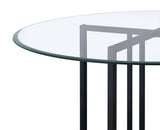 Pace 48-inch Round Glass Top Dining Table Matte Black — product image 6