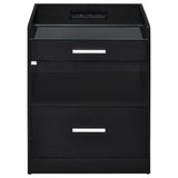 Furda 2-Drawer LED Nightstand Bedside Table with Speaker Black Ash — product image 4