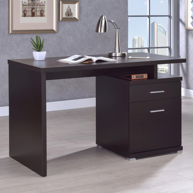 Irving Dark Cappuccino Office Desk front view