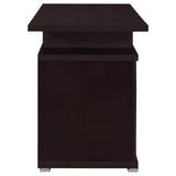 Irving Dark Cappuccino Office Desk close-up of cabinet door