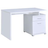Top view showcasing spacious work surface on Irving White Office Desk