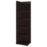 Pinckard corner bookcase cappuccino side profile