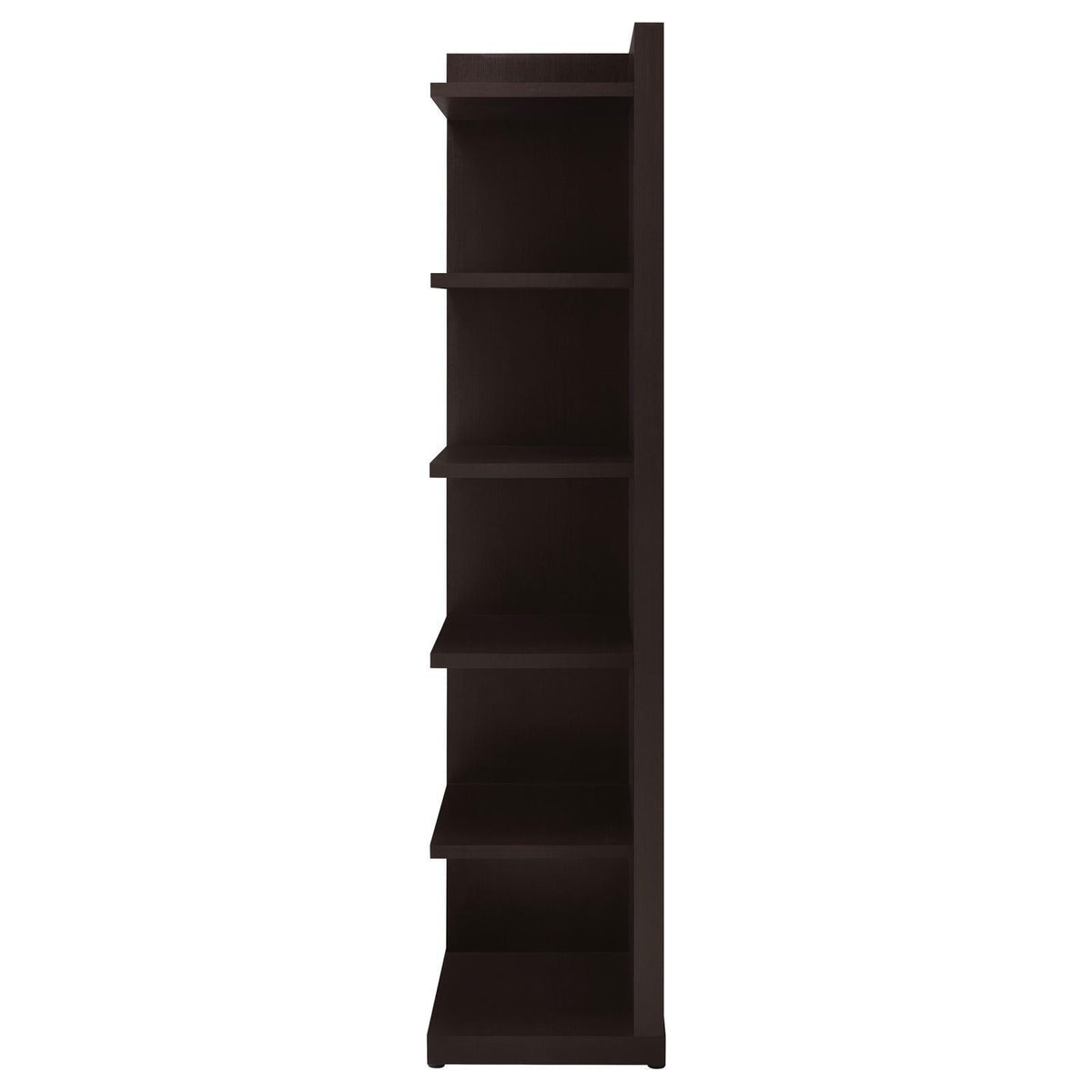 Pinckard corner bookcase cappuccino bottom view