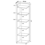 Pinckard corner bookcase cappuccino detailed corner fit