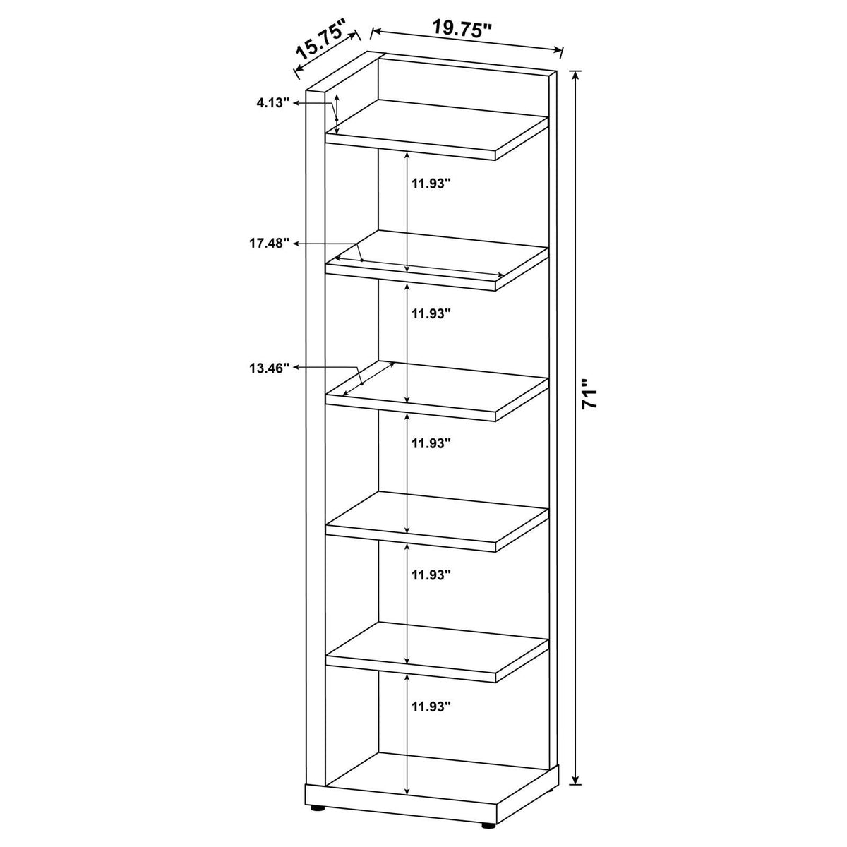 Pinckard corner bookcase cappuccino detailed corner fit