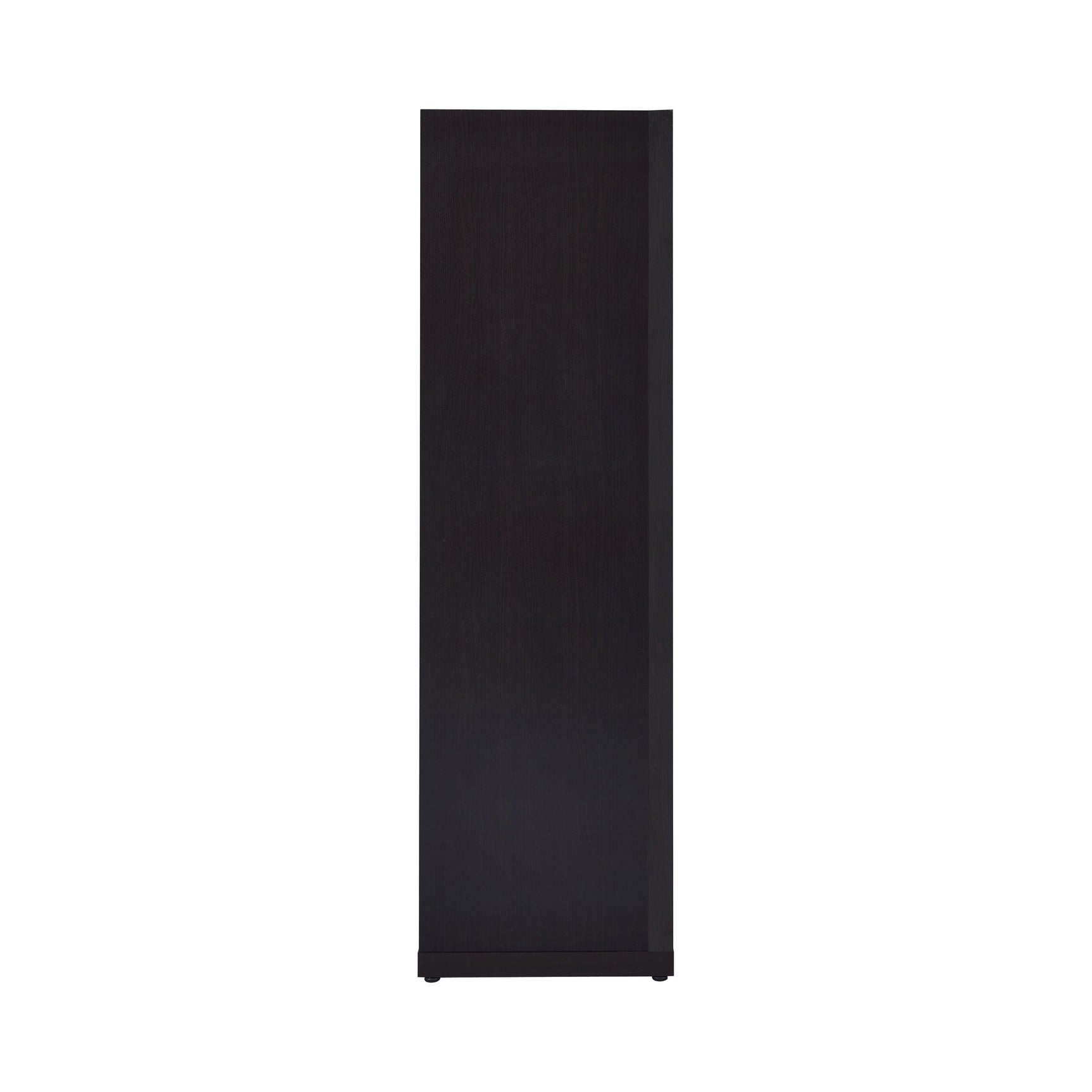 Pinckard corner bookcase cappuccino top shelf detail