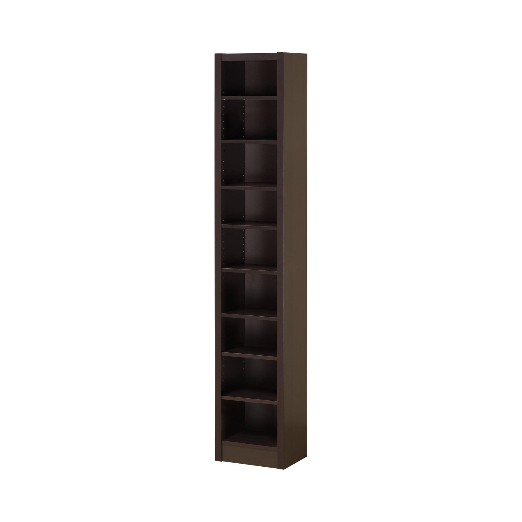 Eliam Cappuccino Rectangular Bookcase side angle