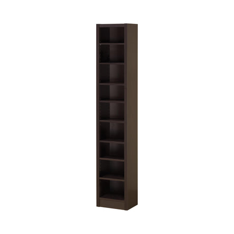 Eliam Cappuccino Rectangular Bookcase side angle
