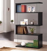 Emelle 4-Tier Bookcase Black And Clear - Ella Furniture
