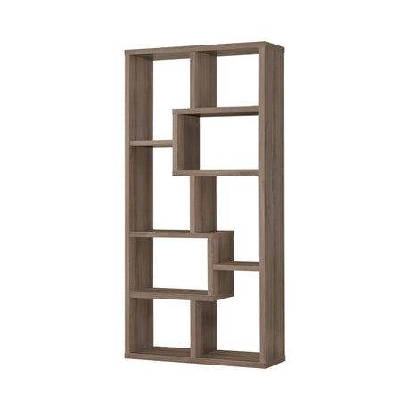 Top section of Theo White Bookcase showing shelves