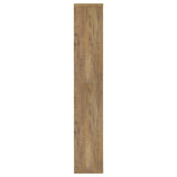 Wide shot showing full height of Theo bookshelf