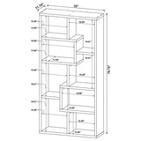 Reversible shelving pattern demonstration on Theo bookshelf