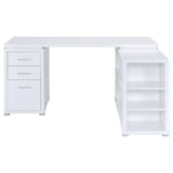 Yvette White L-shape Office Desk corner angle