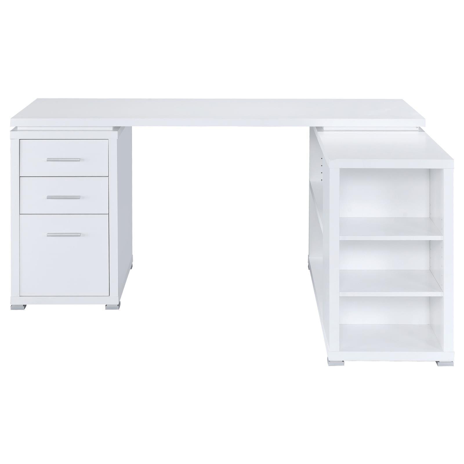 Yvette White L-shape Office Desk corner angle