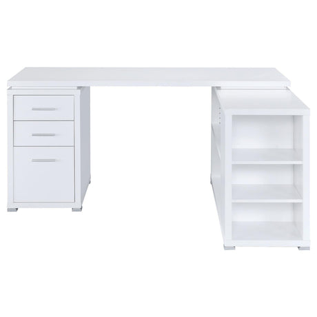 Yvette White L-shape Office Desk corner angle