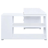 Yvette White L-shape Office Desk drawer pull handle