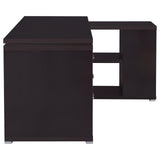 Yvette L-Shape Office Desk sturdy legs with plastic glides