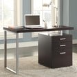 Brennan Cappuccino 3-Drawer Office Desk angled view