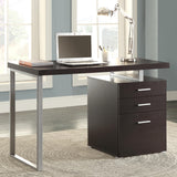 Brennan Cappuccino 3-Drawer Office Desk angled view