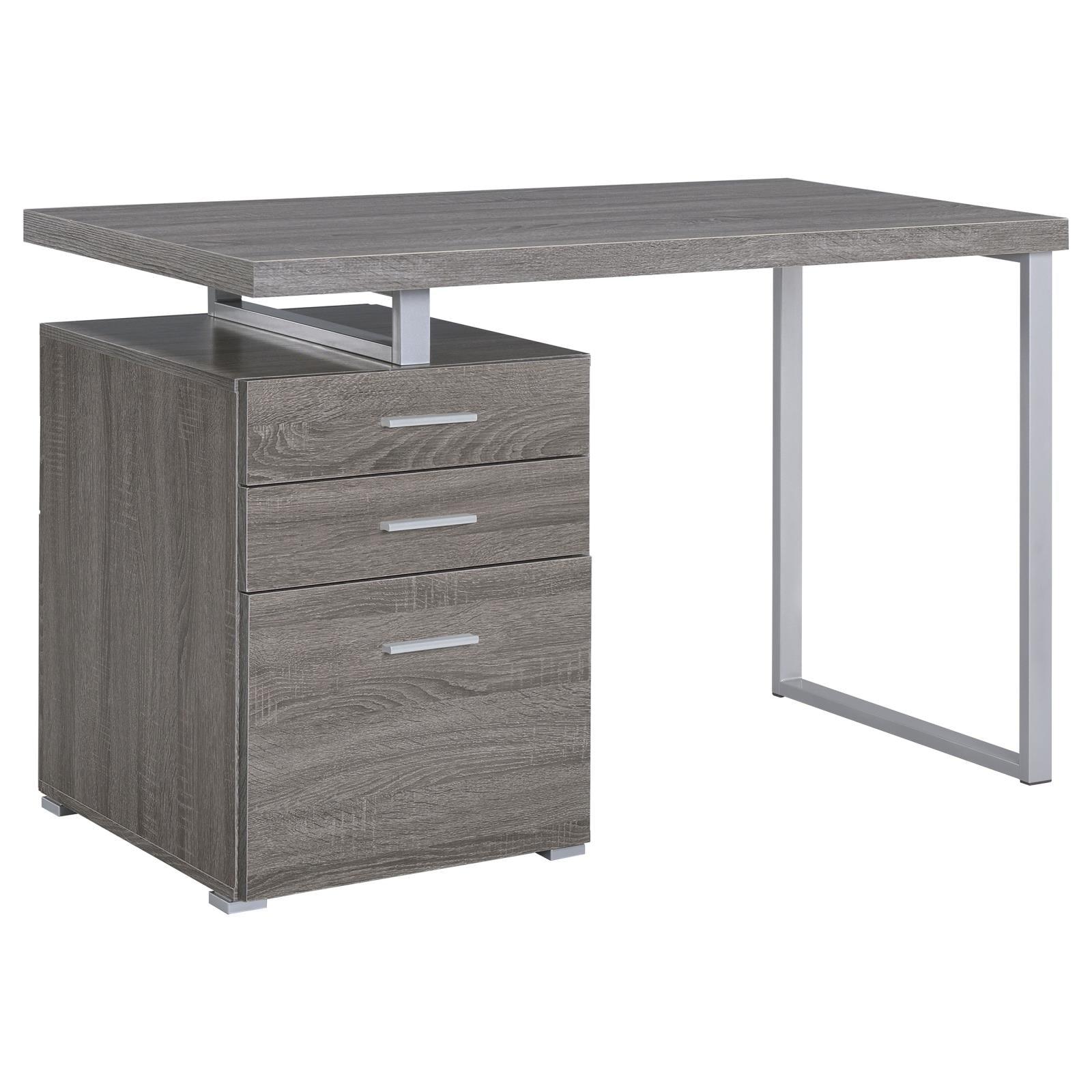 Brennan Light Grey Driftwood Desk Office Desk - Ella Furniture