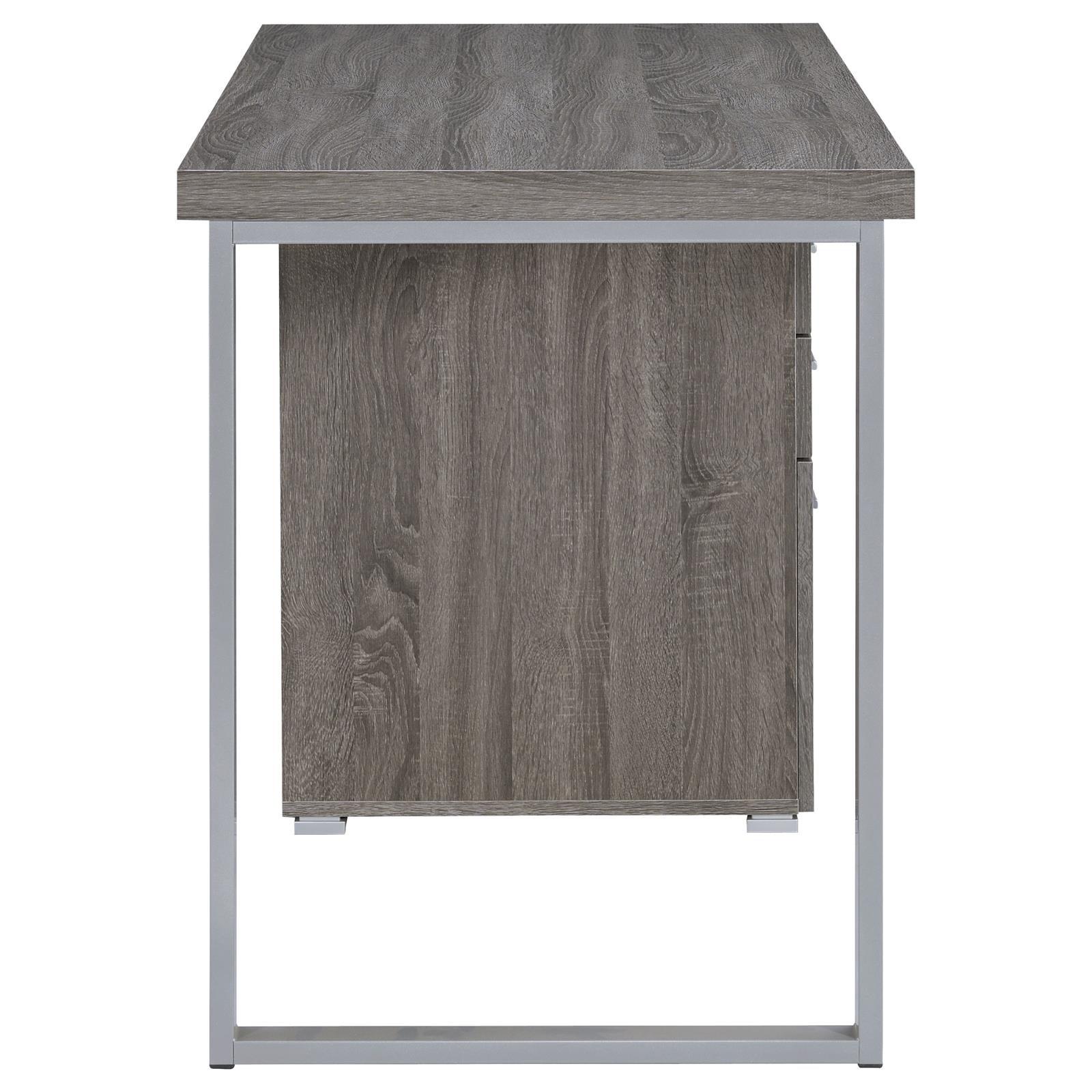Brennan Light Grey Driftwood Desk Office Desk - Ella Furniture