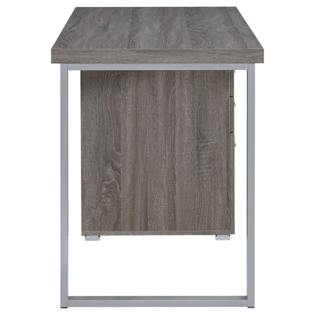 Brennan Desk open drawer displaying storage