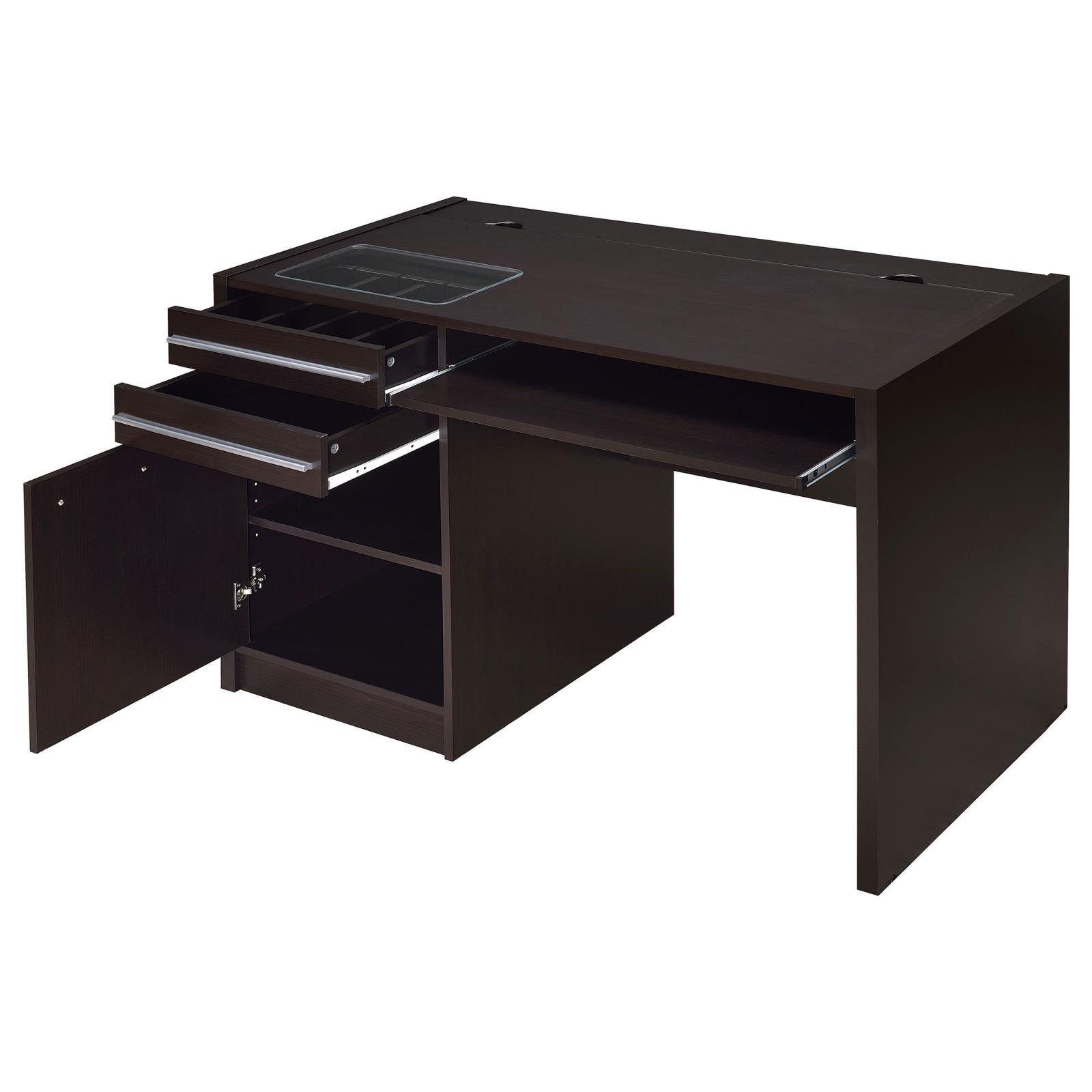 Halston desk storage cabinet with door open