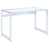 Hartford Chrome Glass Top Writing Desk - desk from above