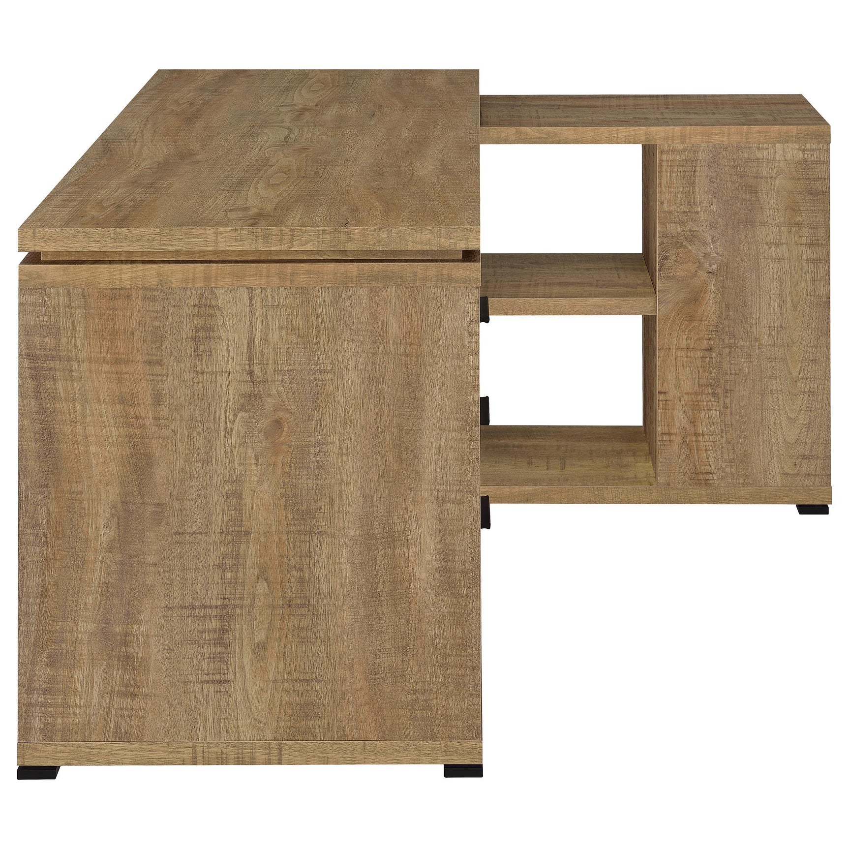 Detail of cubbies on Yvette 60-inch L-shape desk