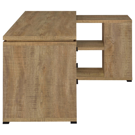 Detail of cubbies on Yvette 60-inch L-shape desk