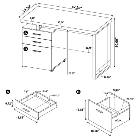 Detailed look at Brennan desk drawer glide system