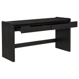 Leandro writing desk side angle with open leg design