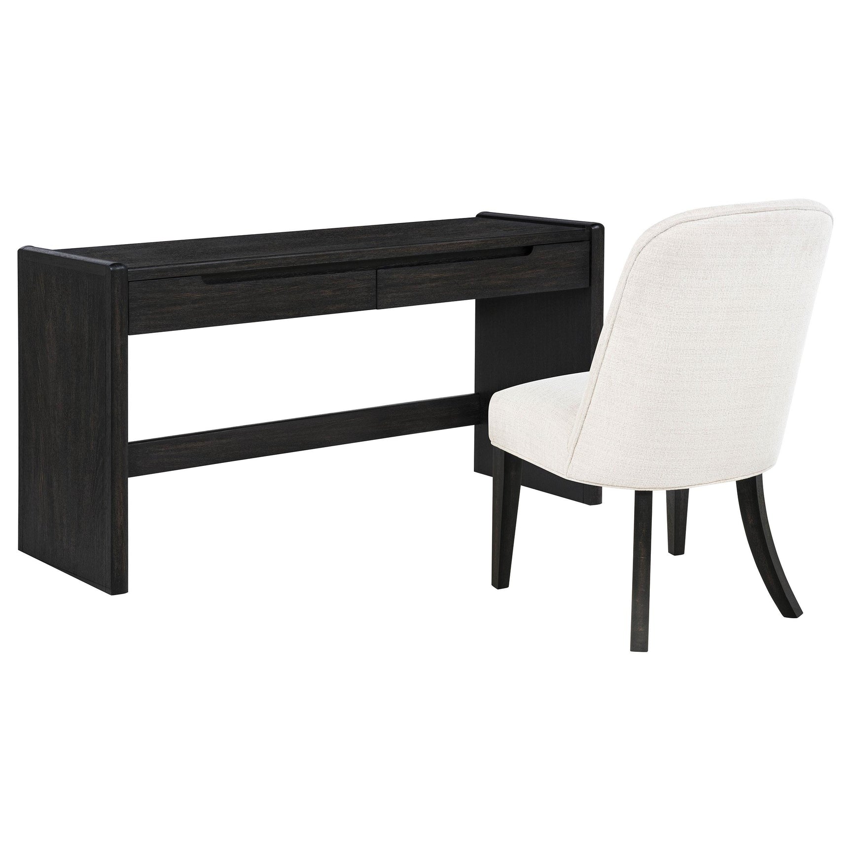 Underside of Leandro desk showing construction