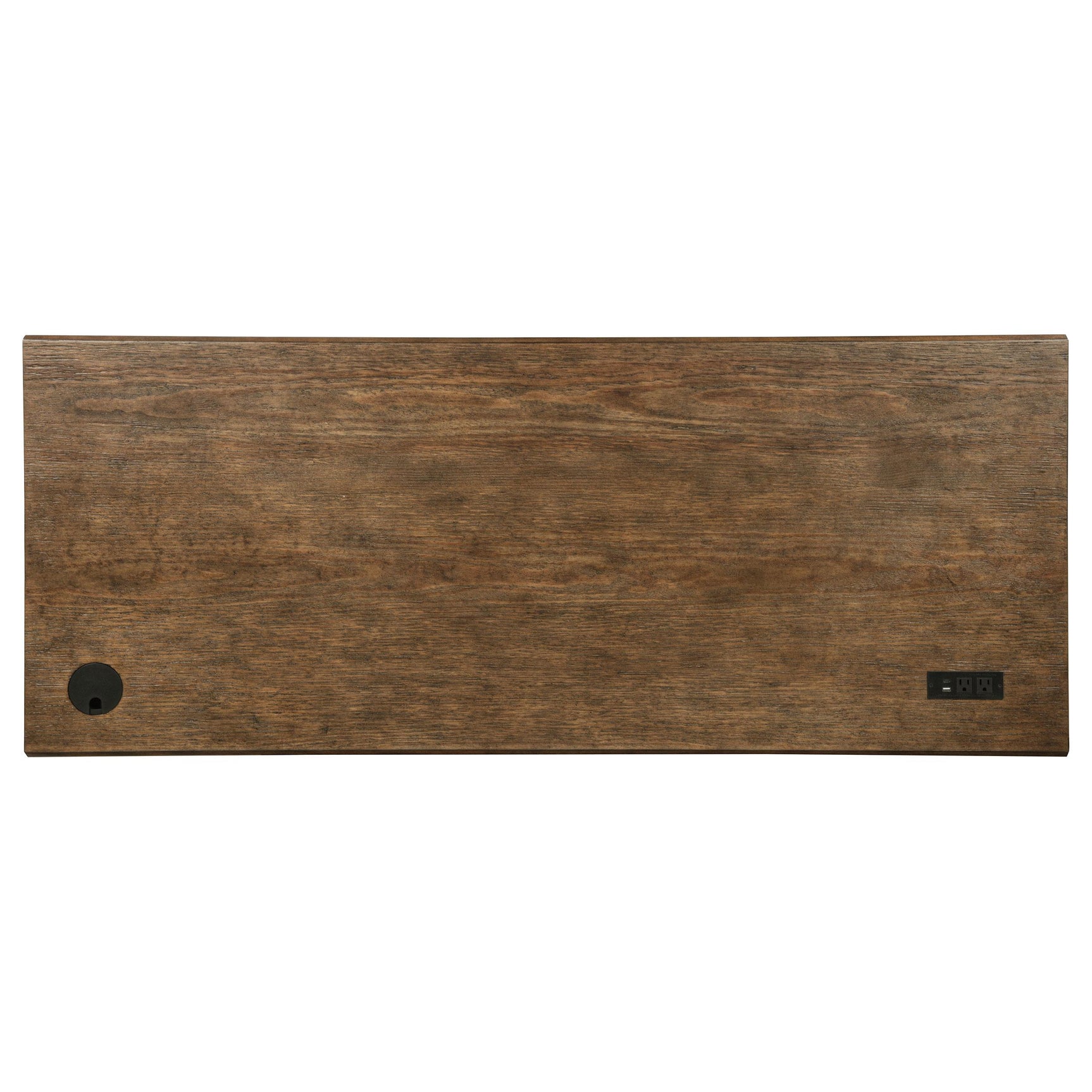 Close-up of desk drawer and hardware