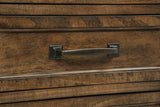 Top view of desk surface with power outlets and USB ports