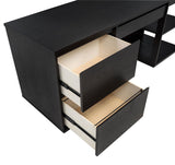 Close-up of drawer and wood grain on Harkes coffee bean desk