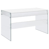 Top view of glossy white surface on Dobrev desk