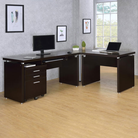 Skylar 4-Piece Cappuccino Desk Set front view