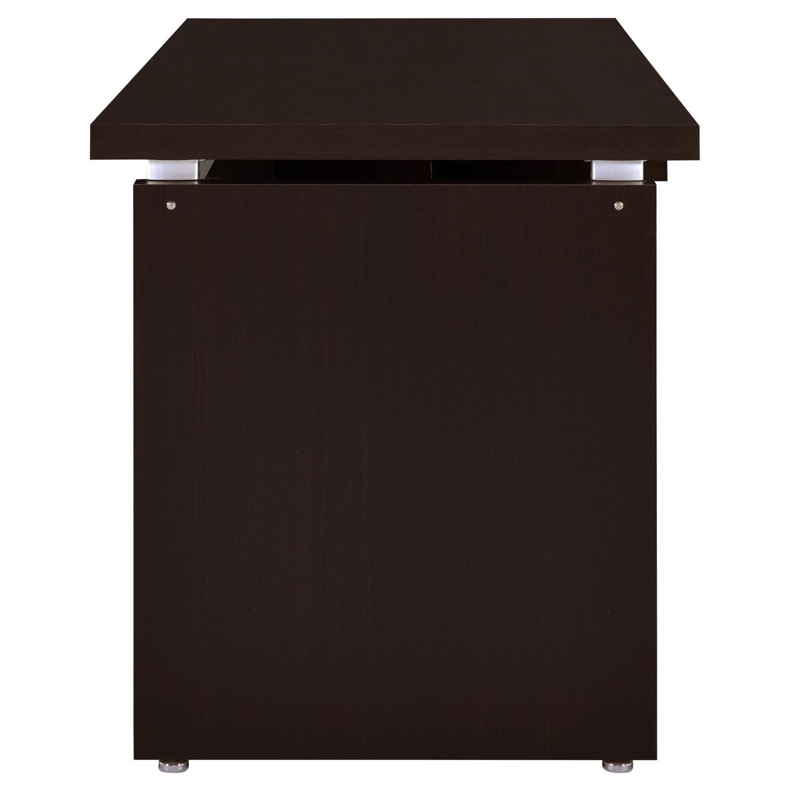 Skylar Desk showing sturdy legs and levelers