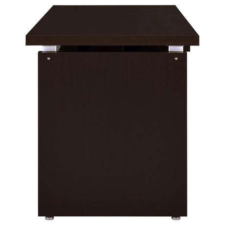 Skylar Desk showing sturdy legs and levelers