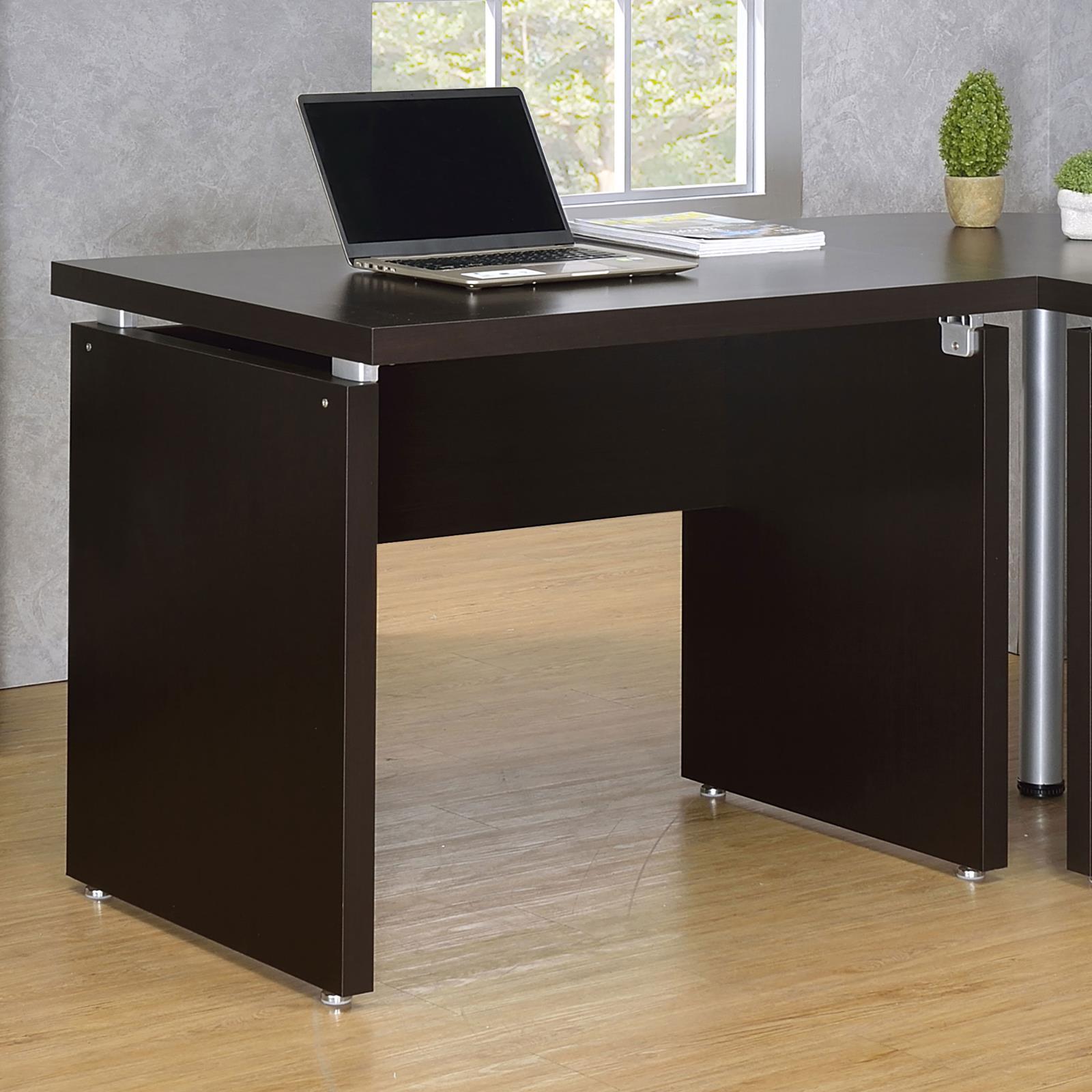 Side view of Skylar Warm Cappuccino Desk Return with drawers