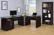 Front angle view of Skylar Warm Cappuccino Desk Return