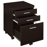 Storage drawer detail of Skylar 3-Drawer Mobile File Cabinet