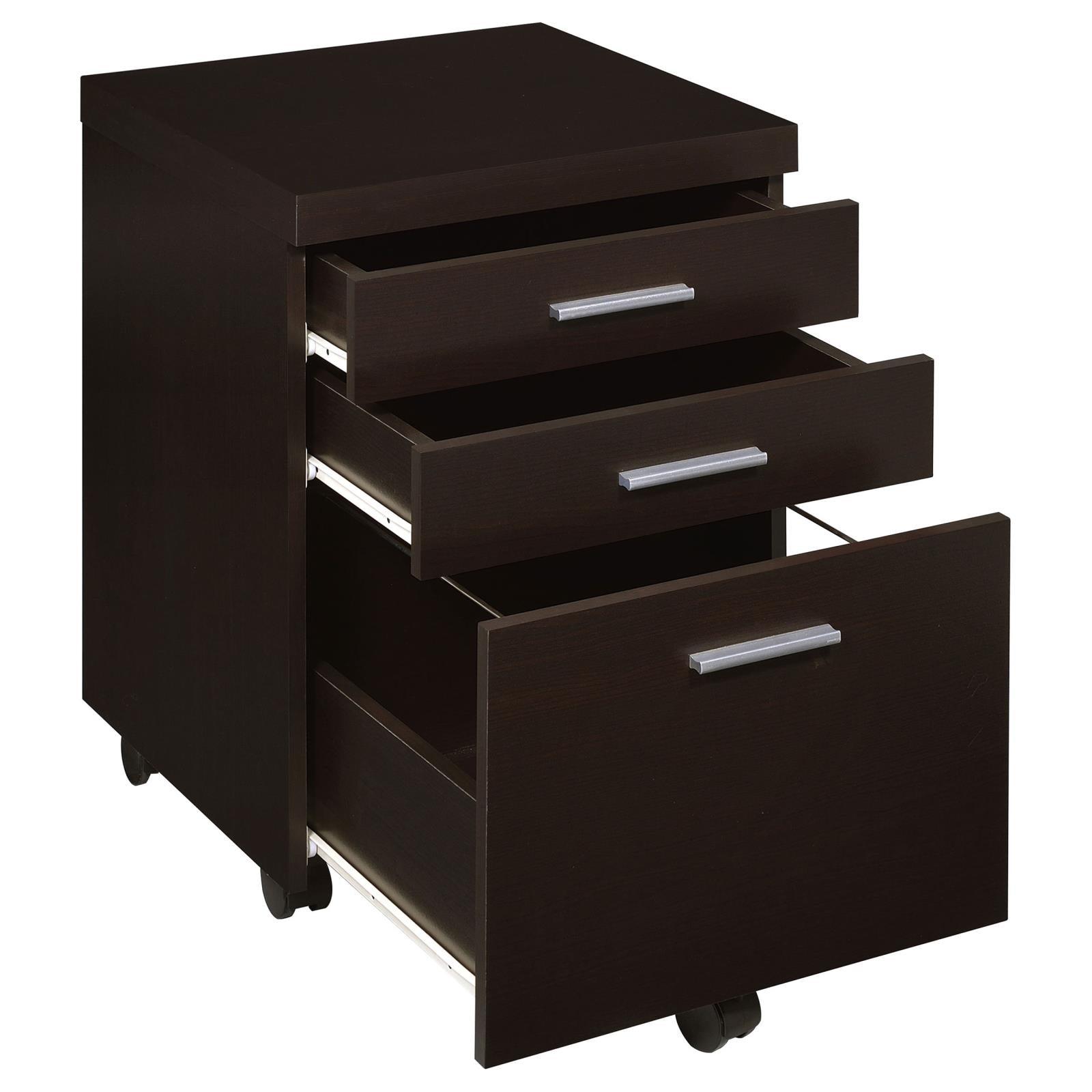 Storage drawer detail of Skylar 3-Drawer Mobile File Cabinet