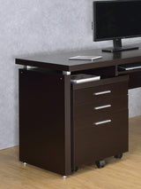 Skylar 3-Drawer Mobile File Cabinet close-up showing pull handles