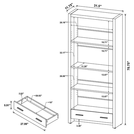 Skylar bookcase loaded with books and decor