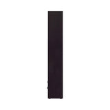 Top shelves of Skylar cappuccino bookcase with adjustable shelving