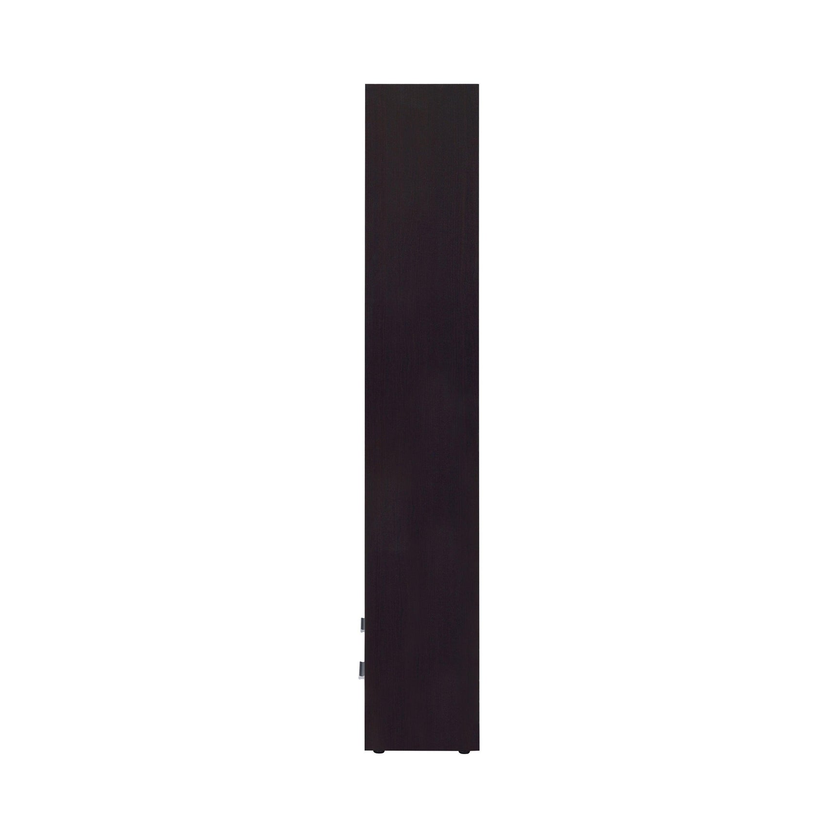 Top shelves of Skylar cappuccino bookcase with adjustable shelving