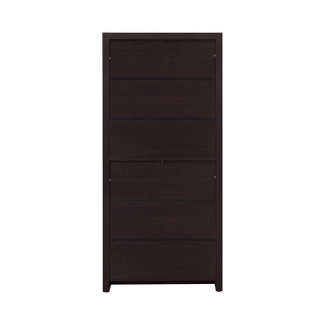 Skylar bookcase back and side profile