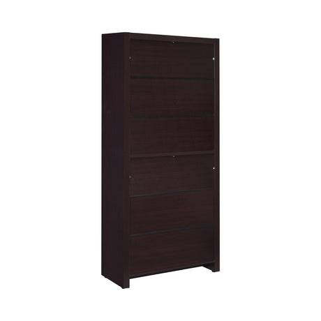 Close-up of drawer glides on Skylar bookcase
